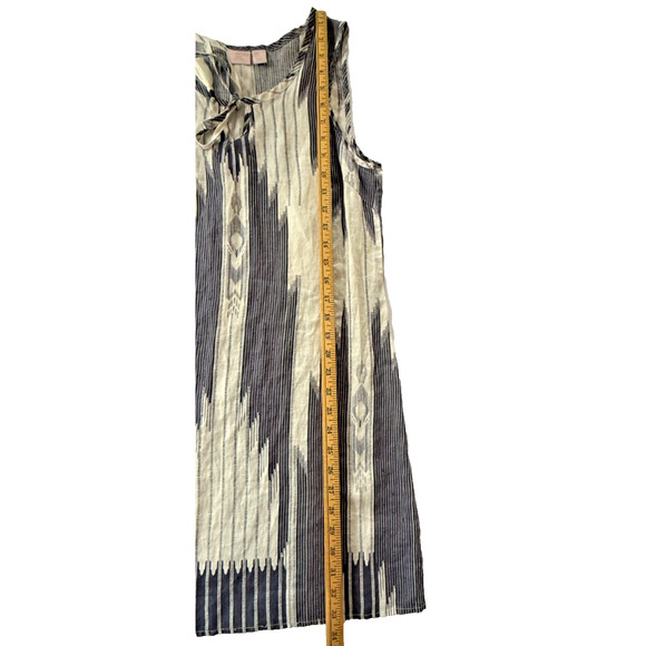 Women's CoverUp Dress Linen St. Tropez West 8 Black White Coastal Sleeveless - Picture 7 of 7